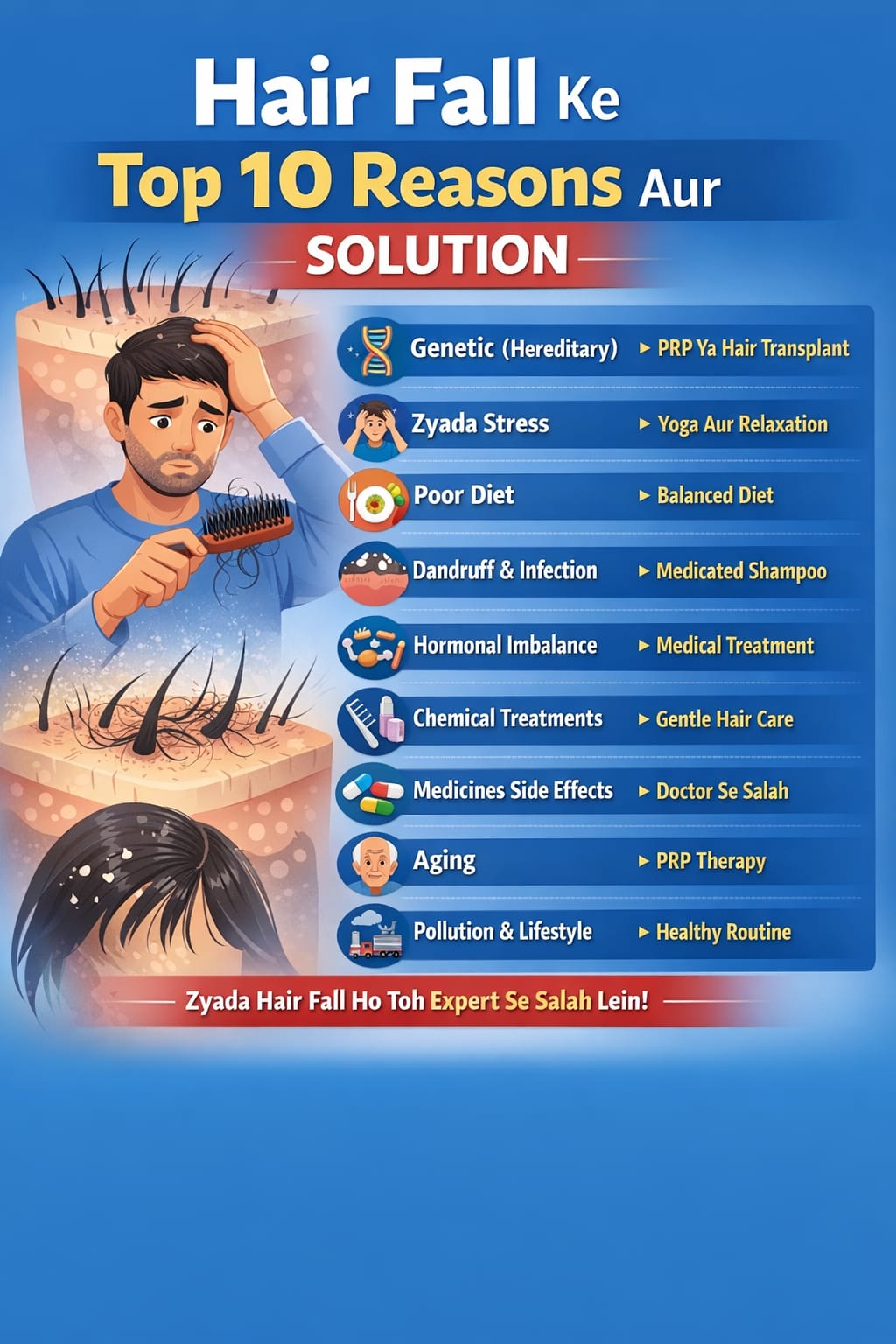 Hair Fall: Top 10 Reasons & Solutions